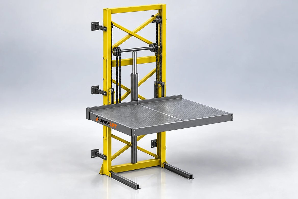 Single mast hydraulic freight lift