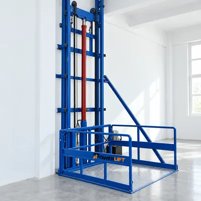 Illustrative image of a Powerlift single mast hydraulic freight lift