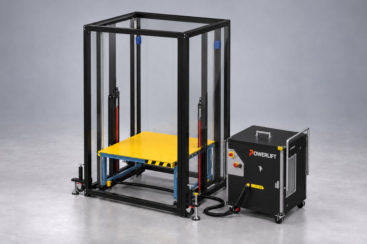 Powerlift pop-up (toaster) lift with hydraulic power unit