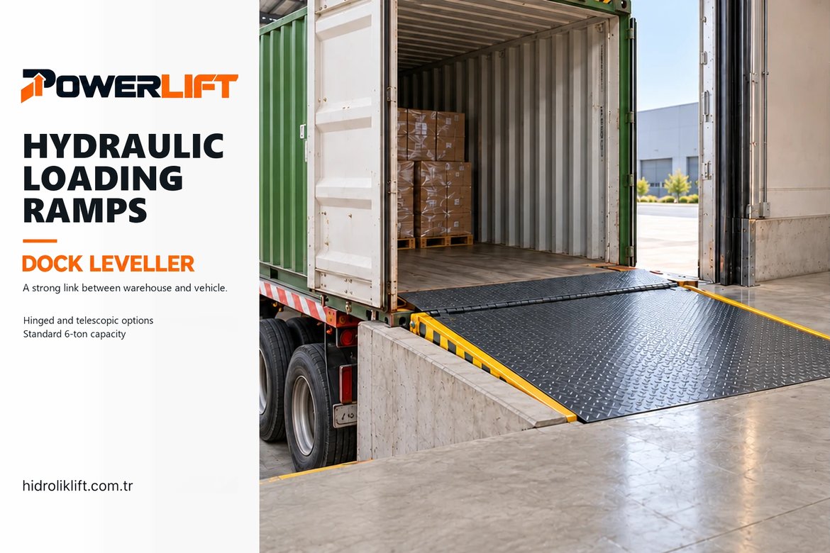 Powerlift hydraulic loading ramps (dock levellers): a strong link between warehouse and vehicle